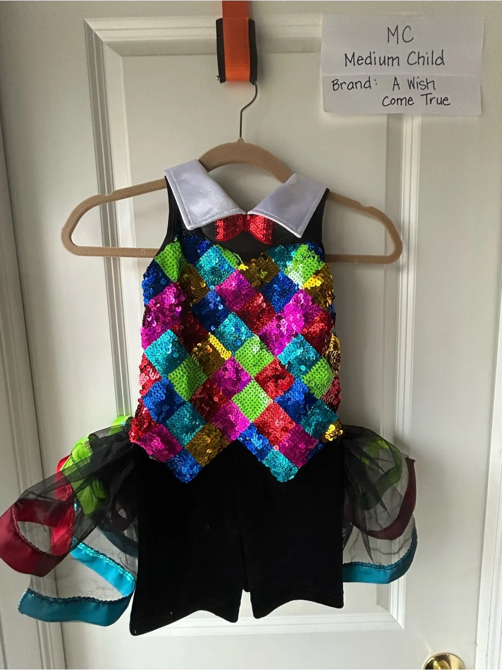 Girls' Multicolor Sequin Harlequin Costume